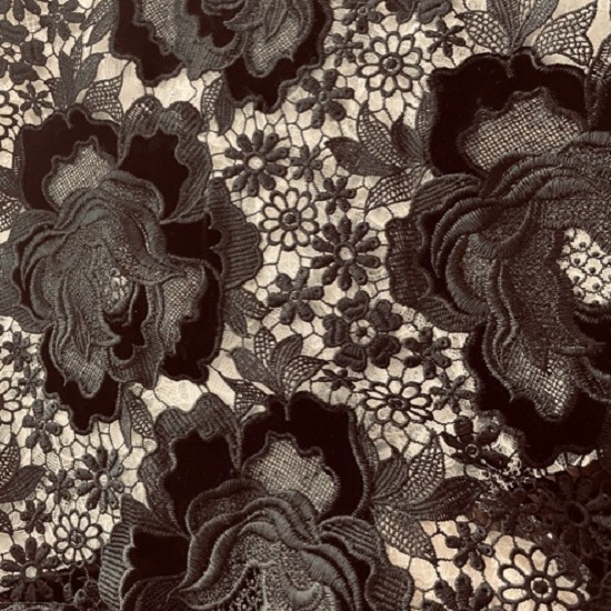 Lace Fabrics Embroidery Guipure Velvet 1228